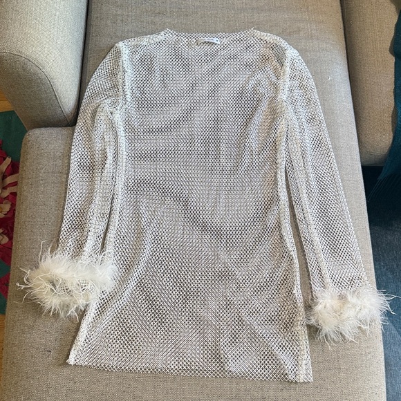 12th Tribe White Sheer Beaded Dress - Picture 2 of 4